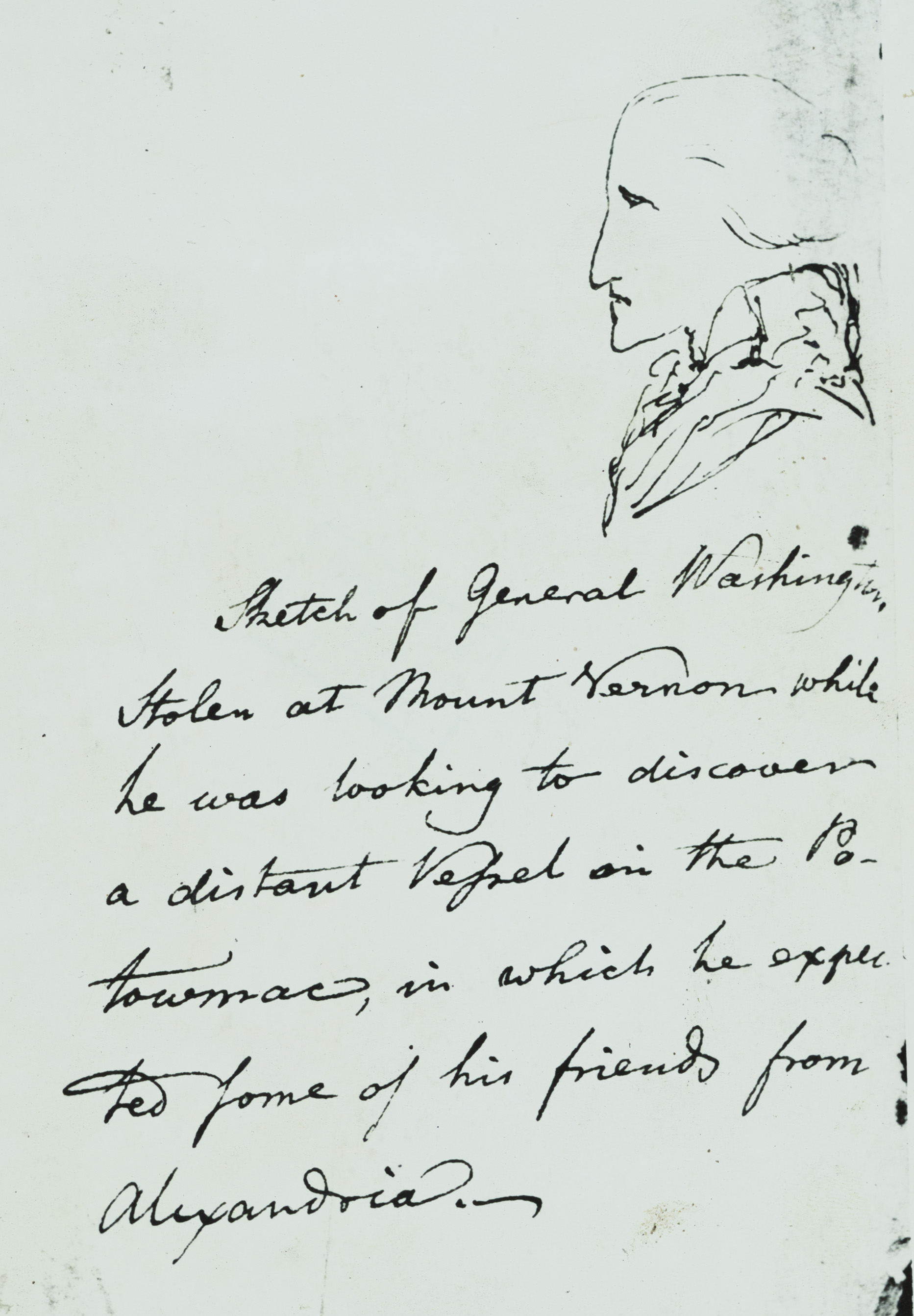 Sketch of George Washington by Benjamin Latrobe.