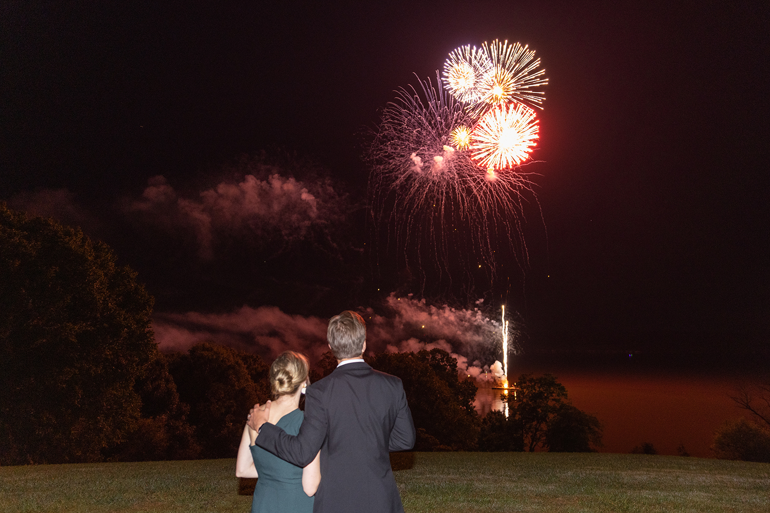 Fireworks display over the Potomac River.