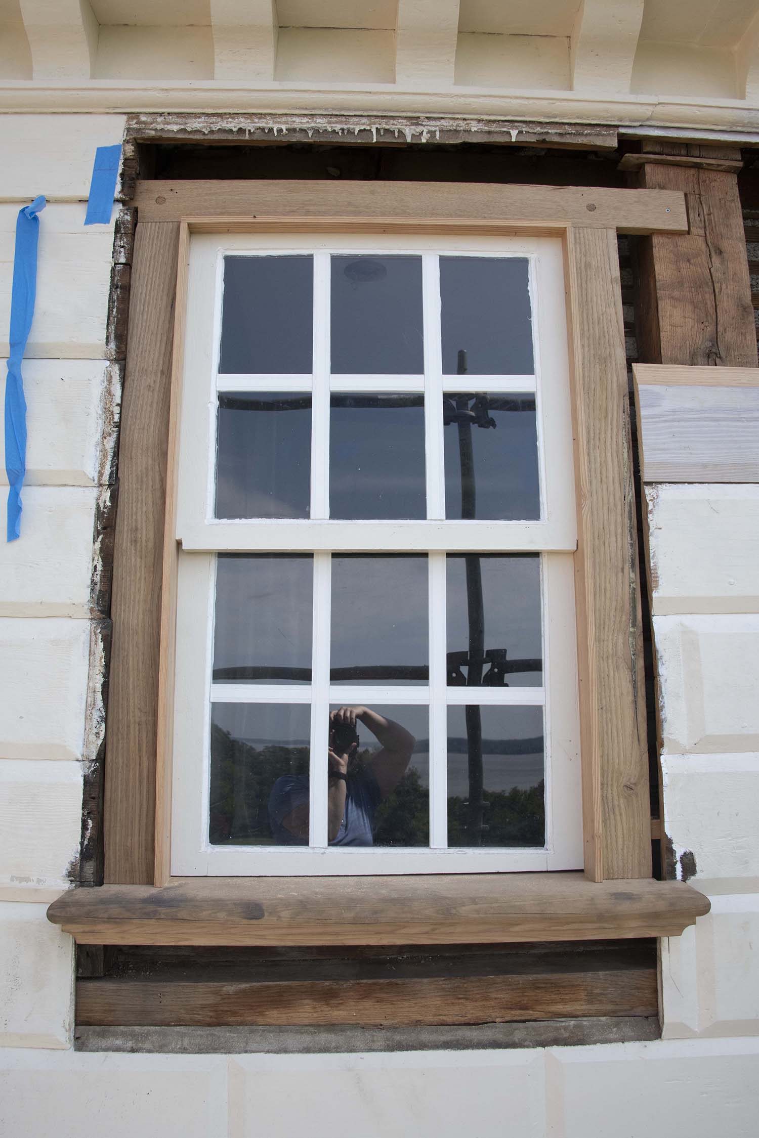 New window frames installed in the 18th-century position